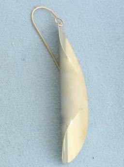 Curved Freeform Dangle Earrings In 14k Yellow Gold