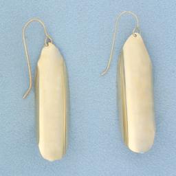 Curved Freeform Dangle Earrings In 14k Yellow Gold