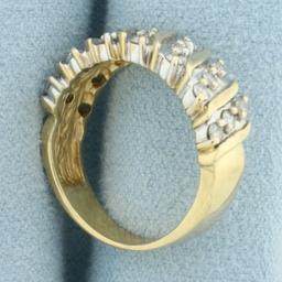 Diagonal Set Diamond Band Ring In 14k Yellow Gold