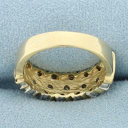 Diagonal Set Diamond Band Ring In 14k Yellow Gold