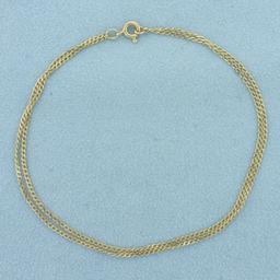 Double Curb Link Bracelet In 14k Yellow Gold