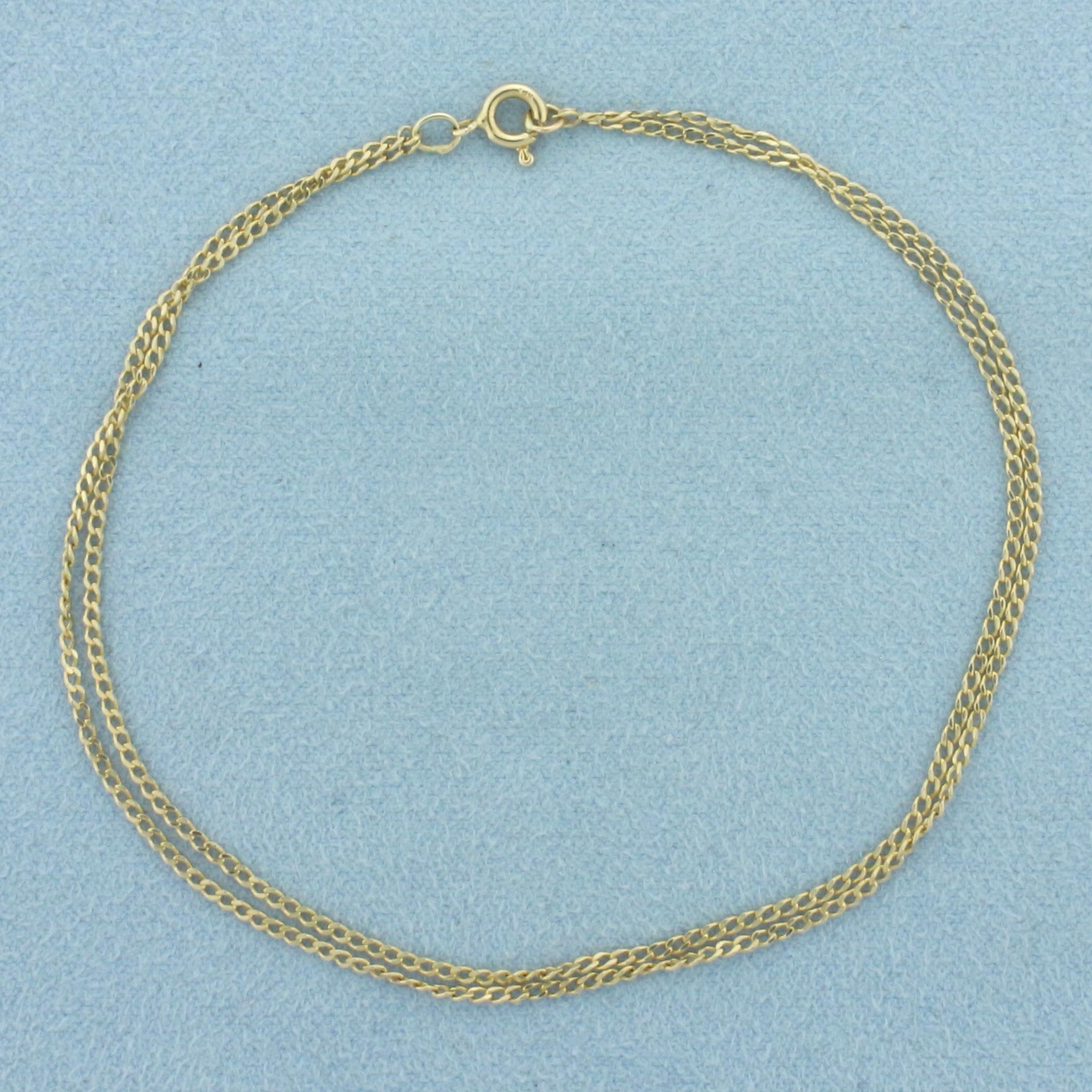 Double Curb Link Bracelet In 14k Yellow Gold