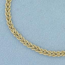 Double Rope Link Bracelet In 14k Yellow Gold