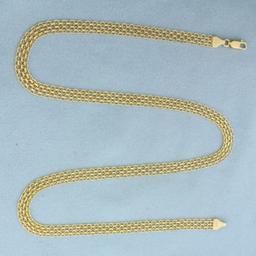 20 Inch Bismark Mesh Link Chain Necklace In 14k Yellow Gold