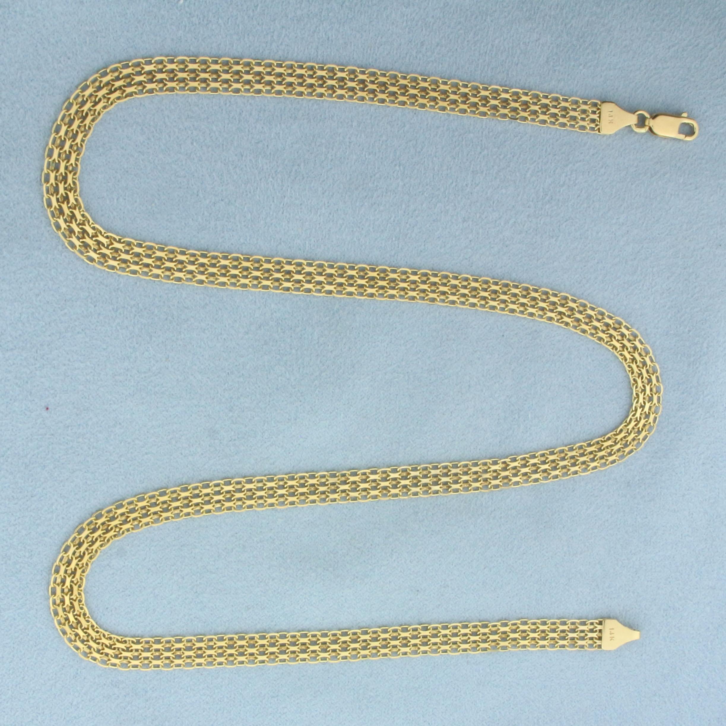20 Inch Bismark Mesh Link Chain Necklace In 14k Yellow Gold