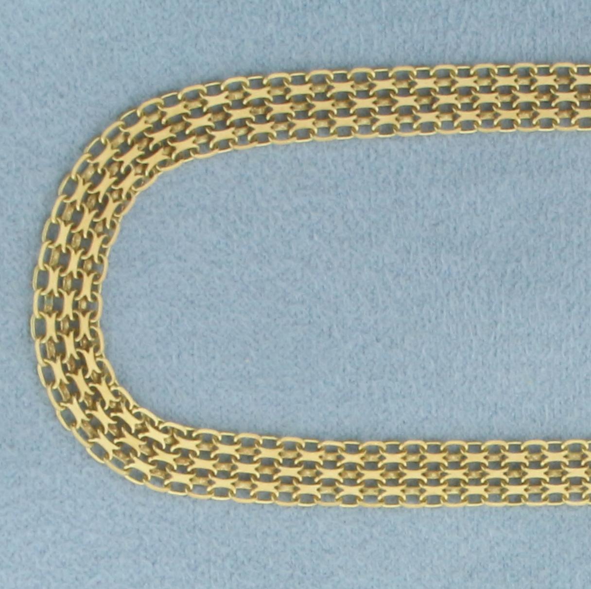20 Inch Bismark Mesh Link Chain Necklace In 14k Yellow Gold