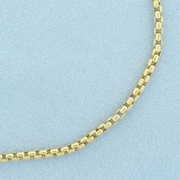 Square Cable Rolo Link Anklet In 14k Yellow Gold