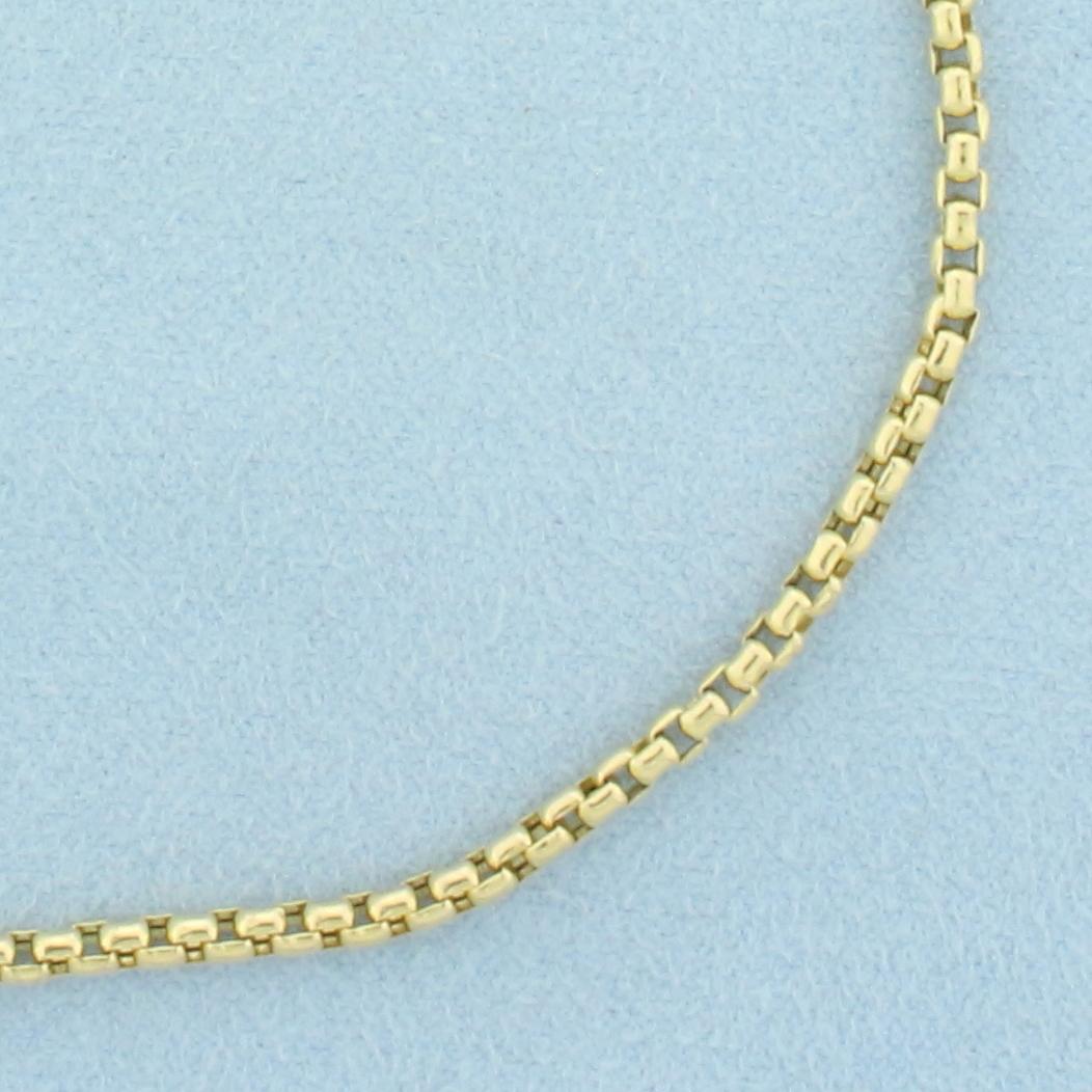 Square Cable Rolo Link Anklet In 14k Yellow Gold
