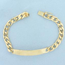 Curb Link Id Name Bracelet In 14k Yellow Gold