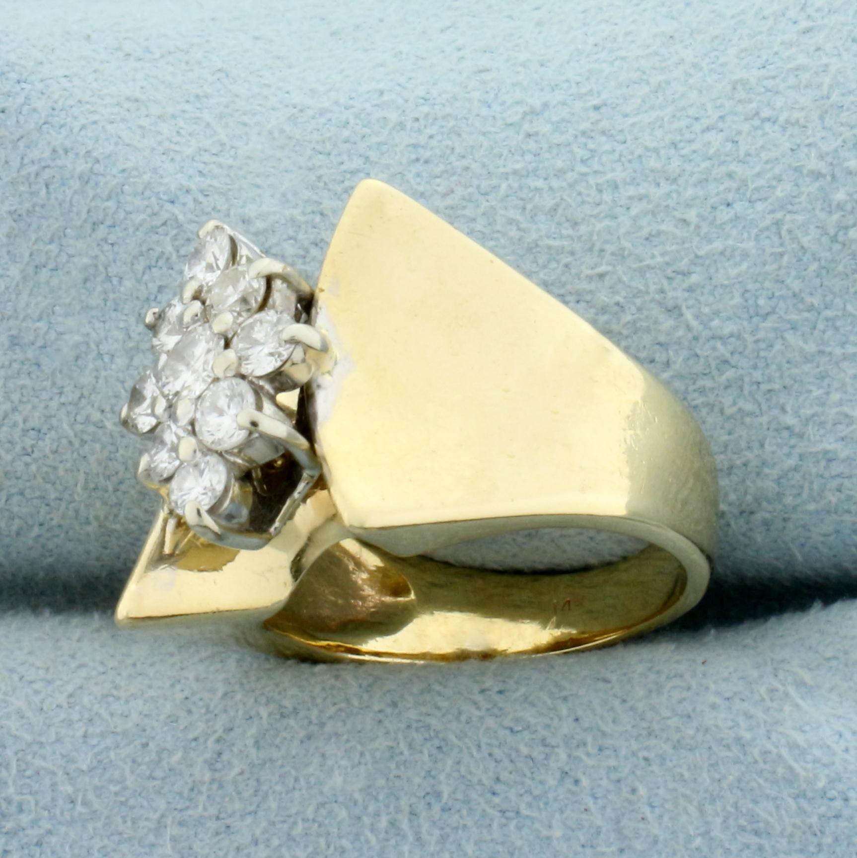 2/3ct Tw Diamond Cluster Ring In 14k Yellow Gold