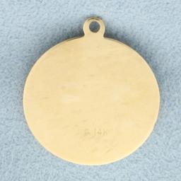 Saint Gabriel "pray For Us" Charm Or Pendant In 14k Yellow Gold