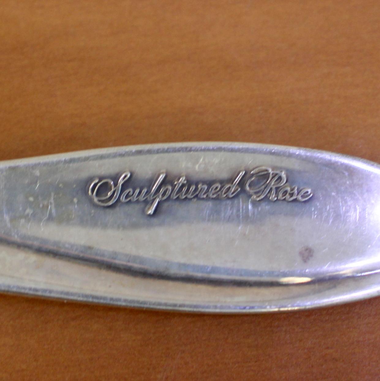 Towle "sculptured Rose" Sterling Silver Flatware Set Of 42