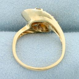 Golden Citrine Toi Et Moi Ring In 14k Yellow Gold