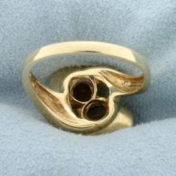Golden Citrine Toi Et Moi Ring In 14k Yellow Gold