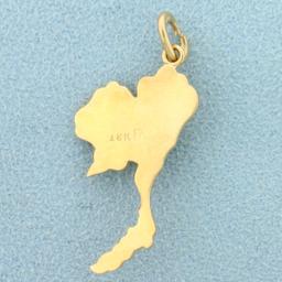 Thailand Ruby Charm Or Pendant In 18k Yellow Gold