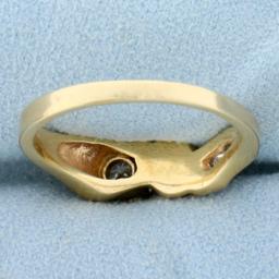 Modern Abstract Design Diamond Ring In 14k Yellow Gold