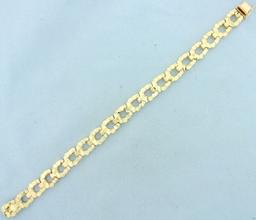 Nugget Link Bracelet In 14k Yellow Gold