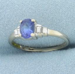 Levian Sapphire And Diamond Ring In 14k White Gold
