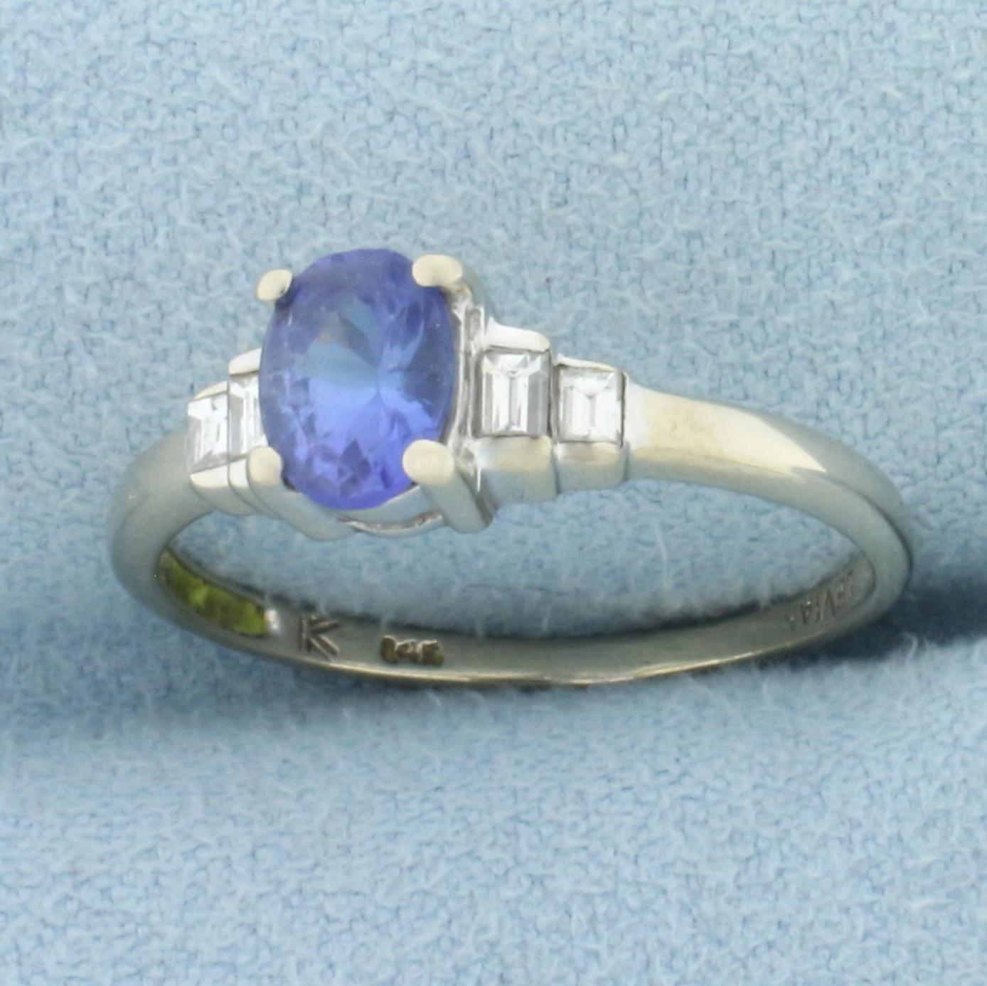 Levian Sapphire And Diamond Ring In 14k White Gold