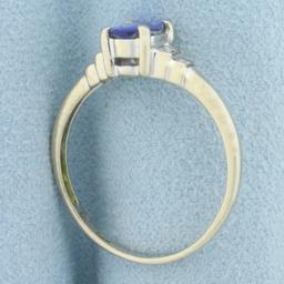 Levian Sapphire And Diamond Ring In 14k White Gold