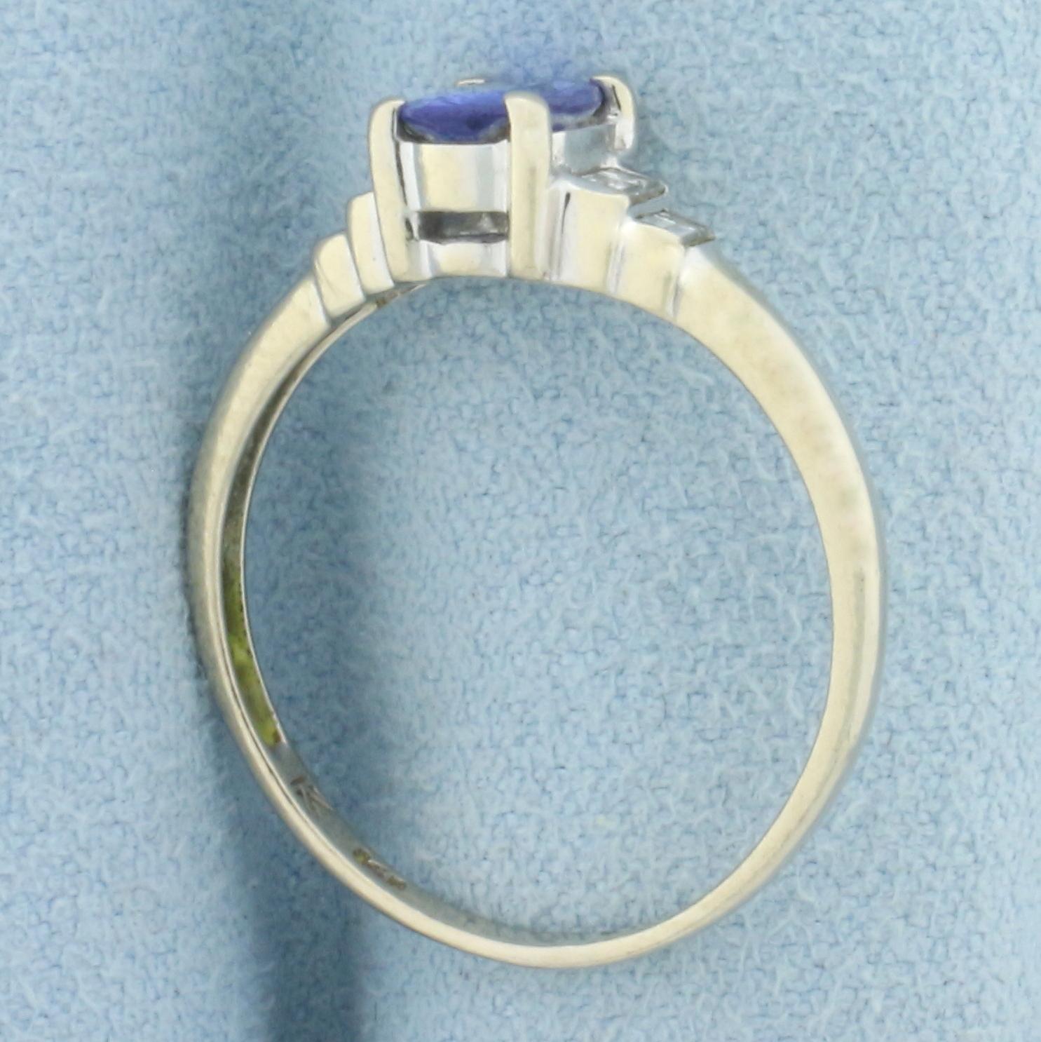 Levian Sapphire And Diamond Ring In 14k White Gold