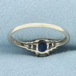 Levian Sapphire And Diamond Ring In 14k White Gold