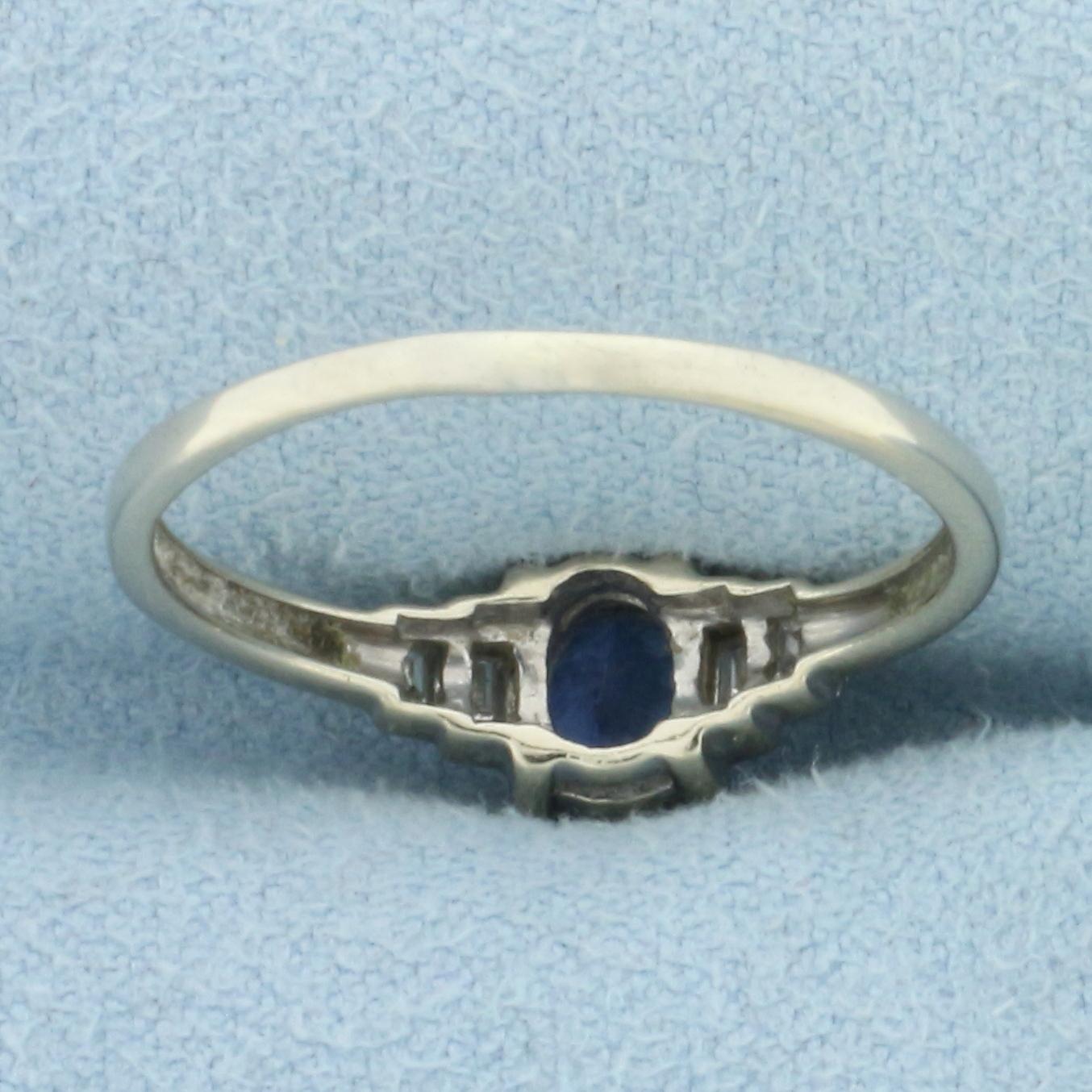 Levian Sapphire And Diamond Ring In 14k White Gold