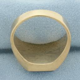 Hematite Roman Spartan Mens Ring In 10k Yellow Gold