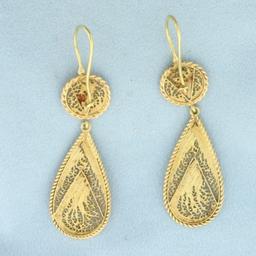 Enamel Dangle Earrings In 21k Yellow Gold