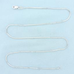 20 Inch Squared Snake Link Chain Necklace In 14k White Gold