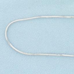 20 Inch Squared Snake Link Chain Necklace In 14k White Gold