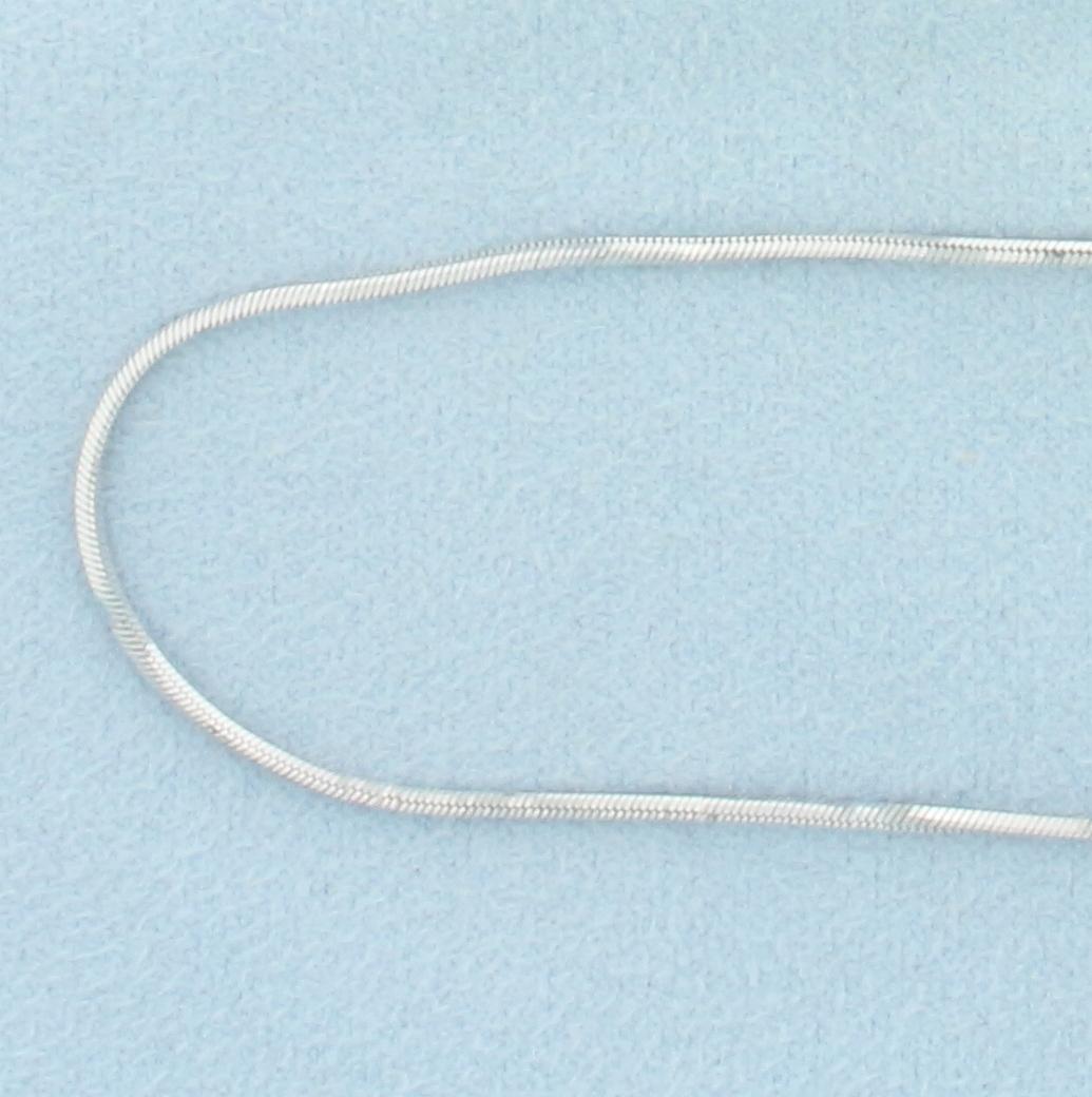 20 Inch Squared Snake Link Chain Necklace In 14k White Gold