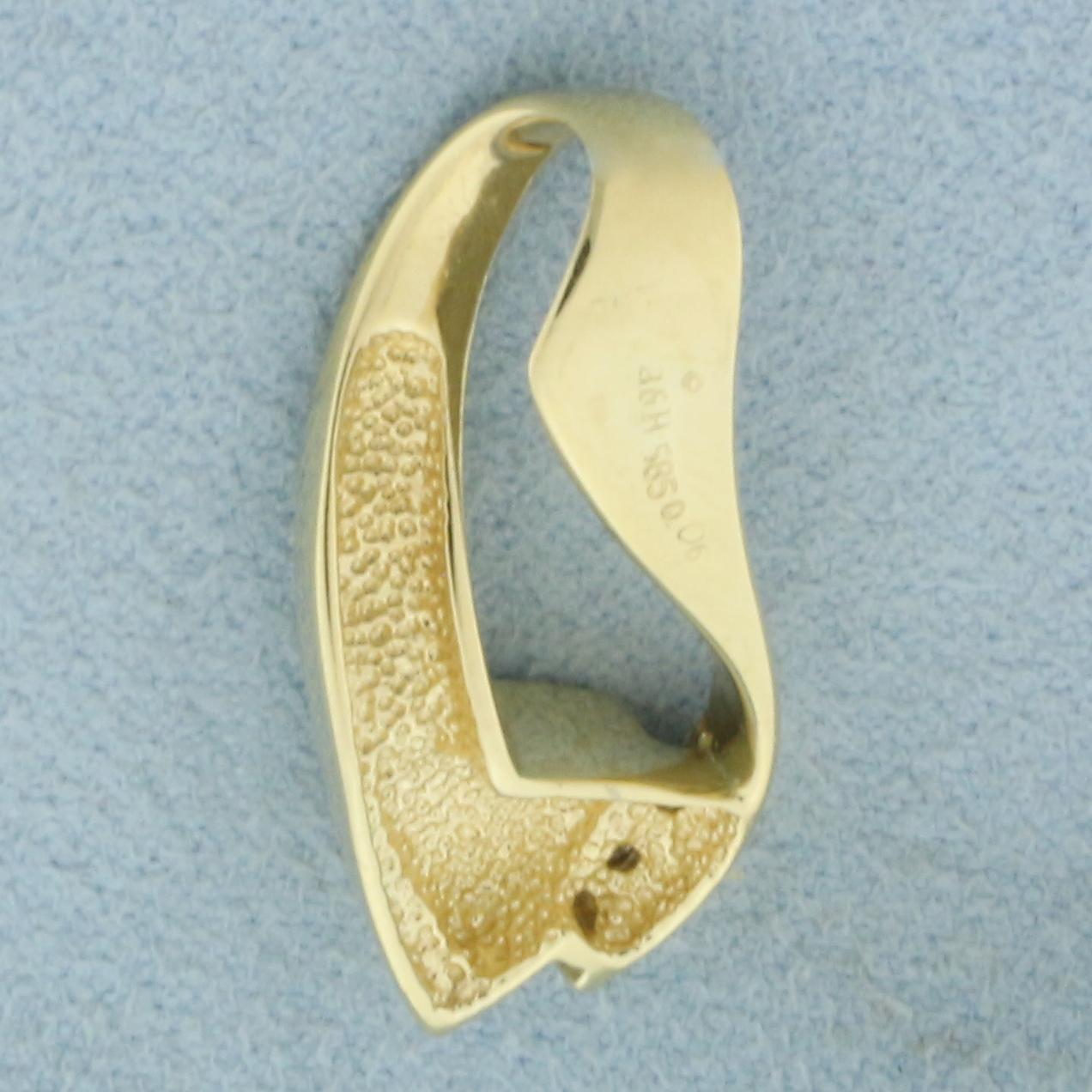 Black Opal And Diamond Slide Pendant In 14k Yellow Gold