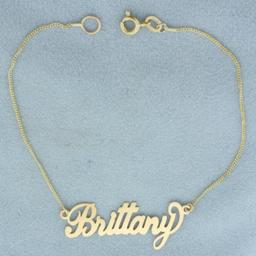 Brittany Name Bracelet In 14k Yellow Gold