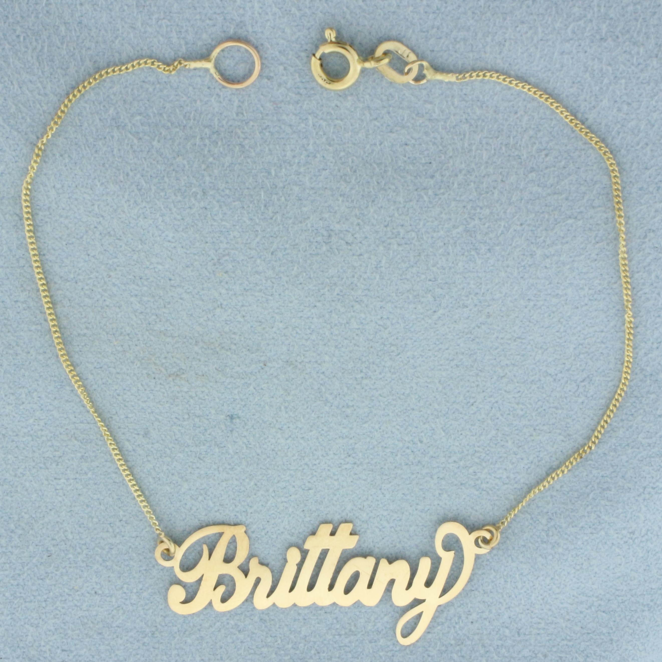 Brittany Name Bracelet In 14k Yellow Gold