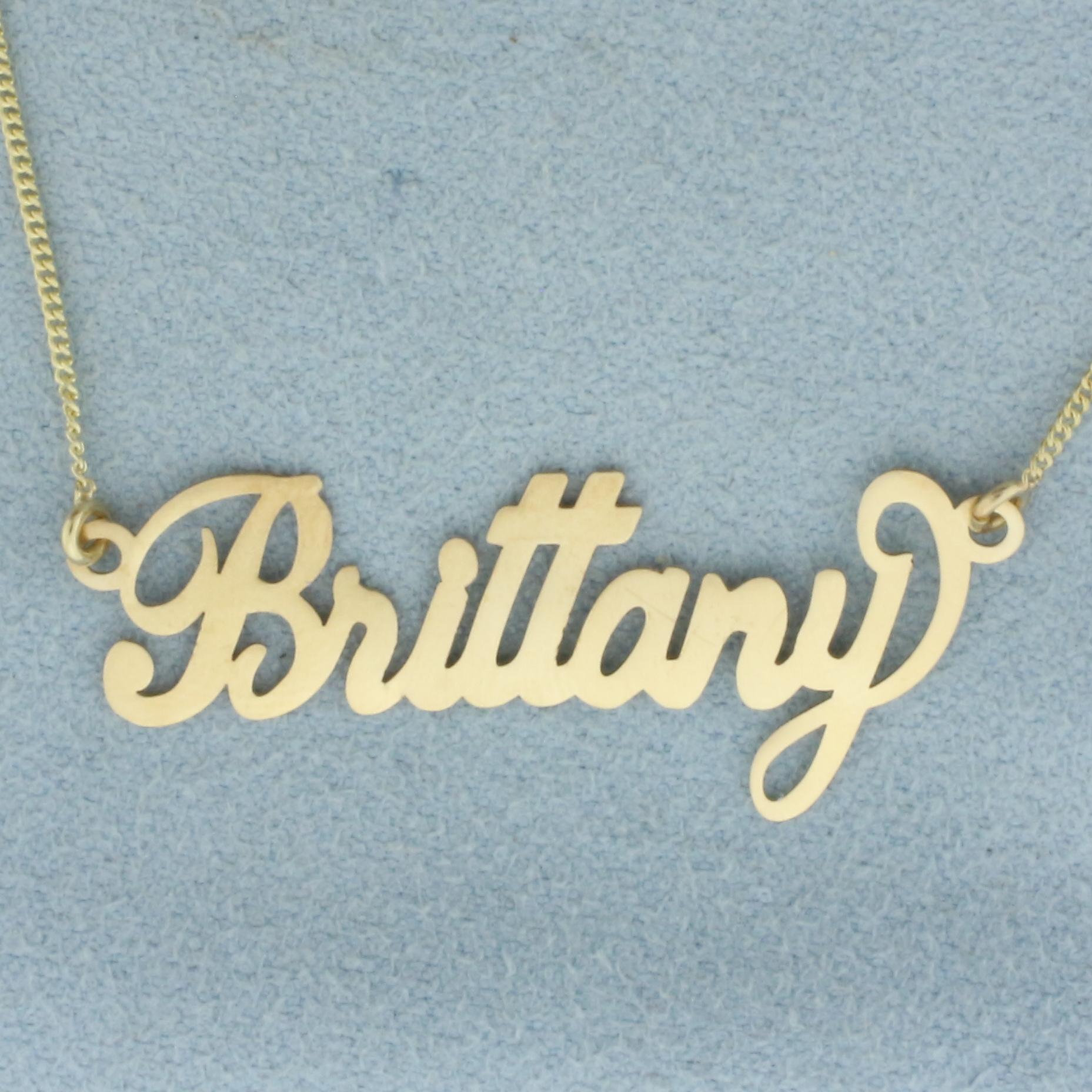 Brittany Name Bracelet In 14k Yellow Gold
