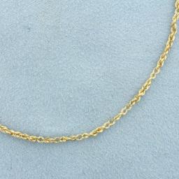 Rope Link Anklet In 14k Yellow Gold