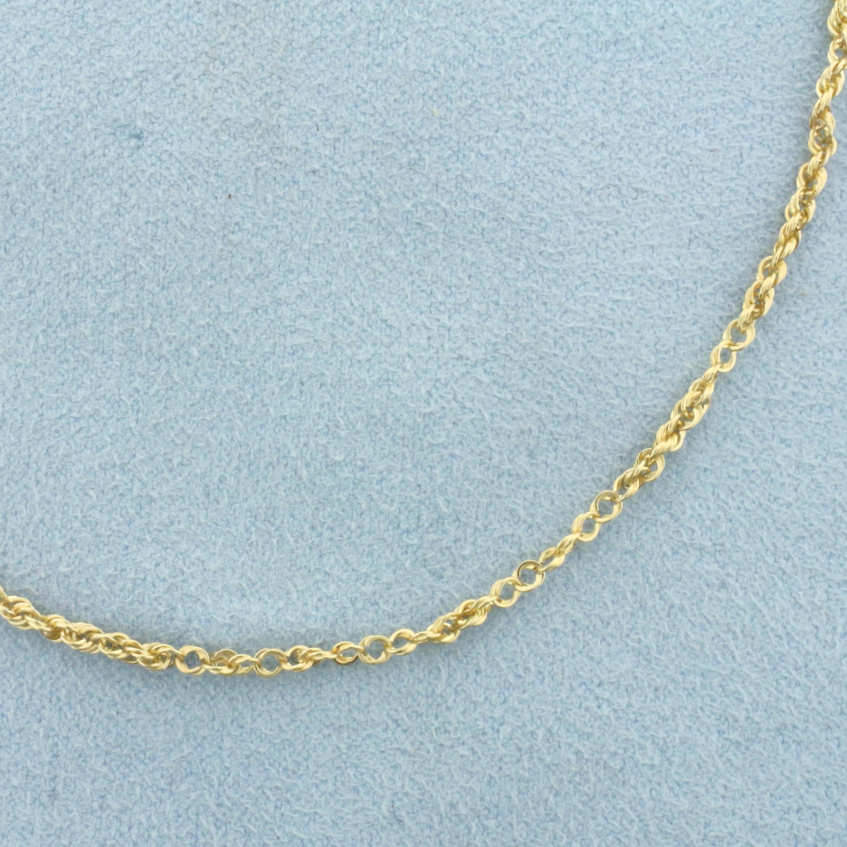 Rope Link Anklet In 14k Yellow Gold