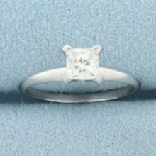 Princess Diamond Solitaire Ring In 14k White Gold