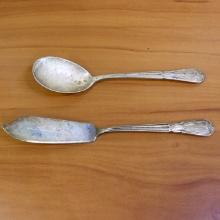 Antique Simon Brothers Sterling Silver Flatware - Set Of 2