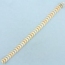 Designer Crescent Link Bracelet In 10k Yellow, White, And Rose Gold