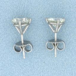 Over 2ct Diamond Stud Earrings In Platinum