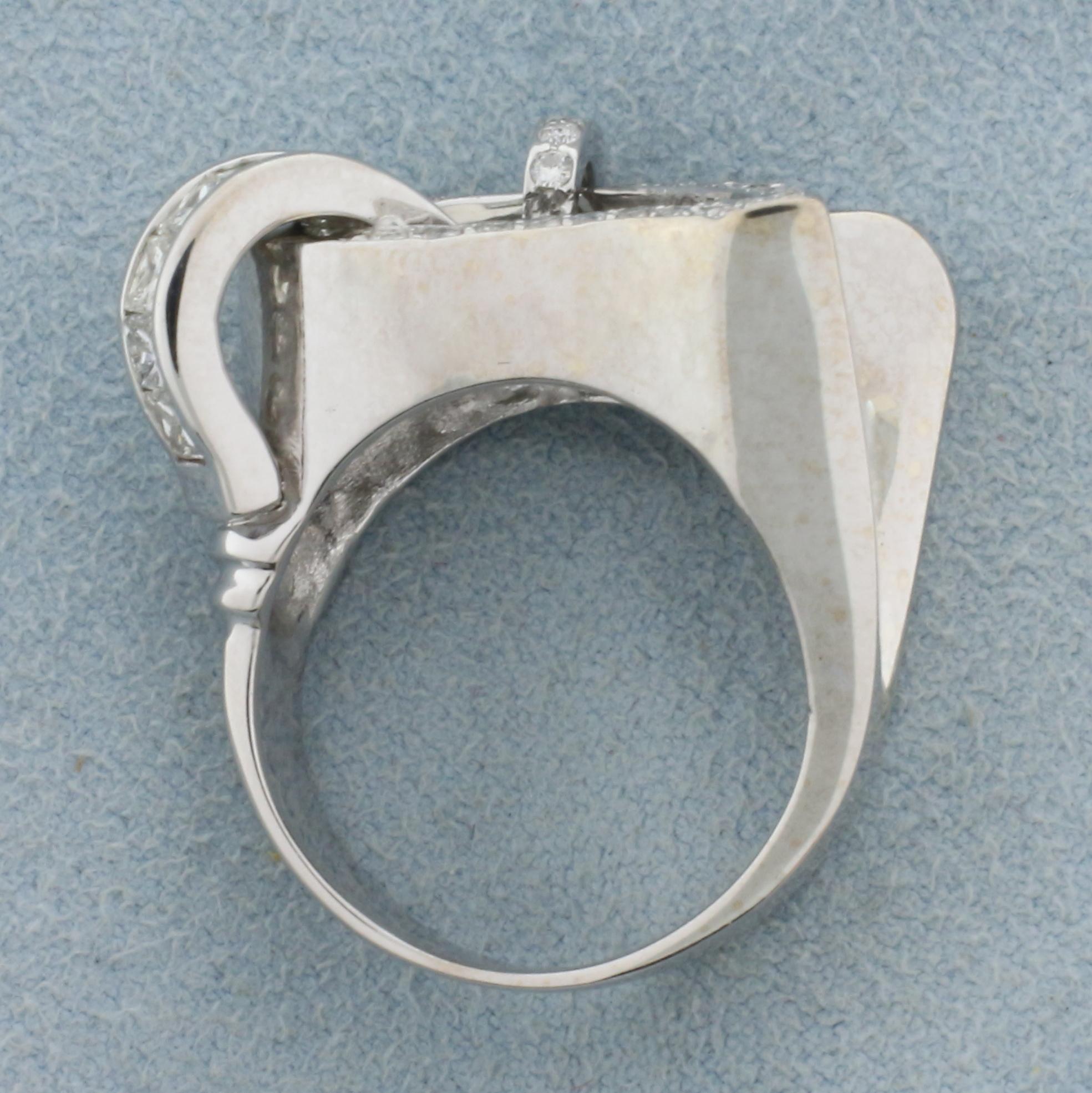 1ct Tw Diamond Abstract Design Ring In 18k White Gold