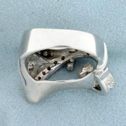 1ct Tw Diamond Abstract Design Ring In 18k White Gold