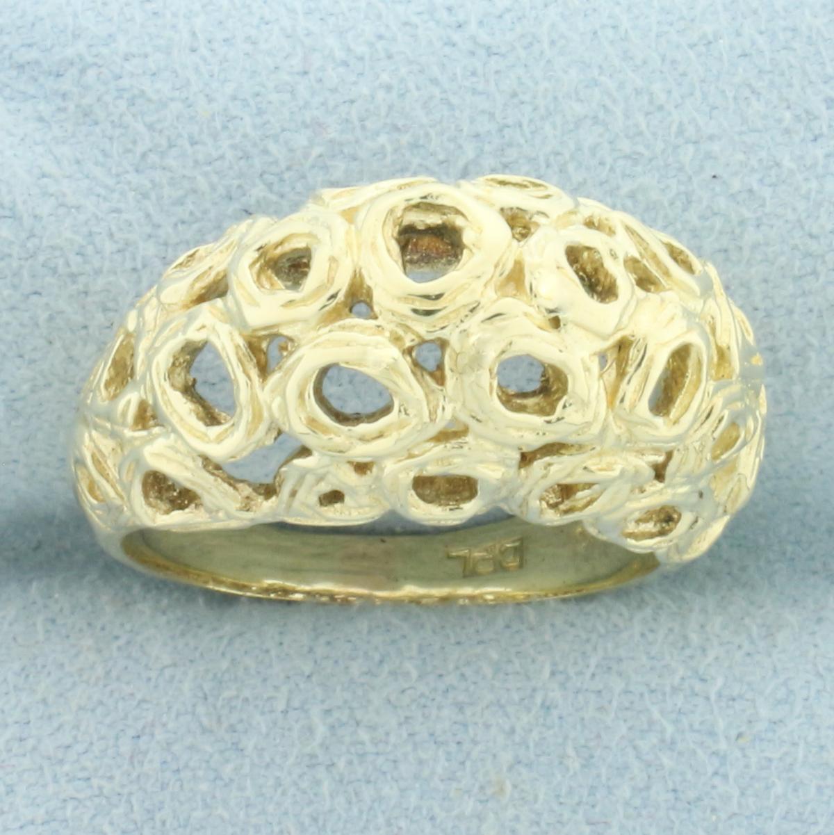 Free Form Bombe Ring In 14k Yellow Gold
