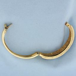 Designer 5ct Sapphire And Diamond Bangle Bracelet In 18k Yellow Gold
