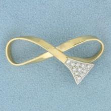 Diamond Infinity Slide Or Pendant In 14k Yellow Gold
