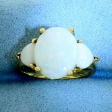 Opal 3-stone Ring In 14k Yellow Gold