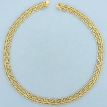 Designer Ioannis Pateras Greek Key Necklace In 18k Yellow Gold