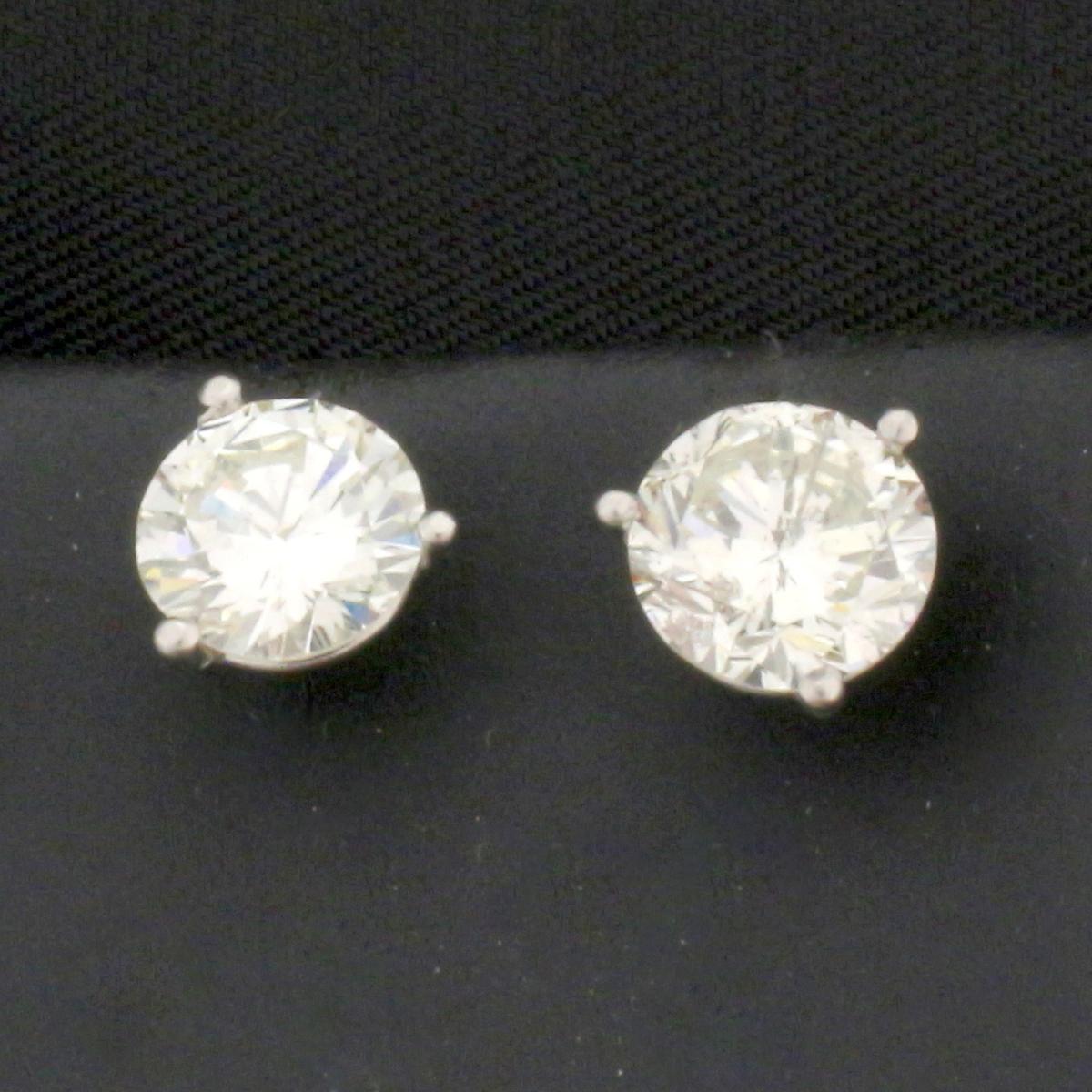 Over 2ct Diamond Stud Earrings In Platinum